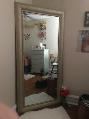 This mirror was $18 and I refinished it with spray paint!