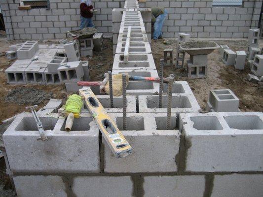 Grade beam construction with concrete block wall, Seaside, NJ