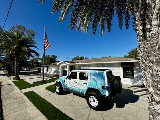 Our new Jeep with Gibbons and Gibbons branding.