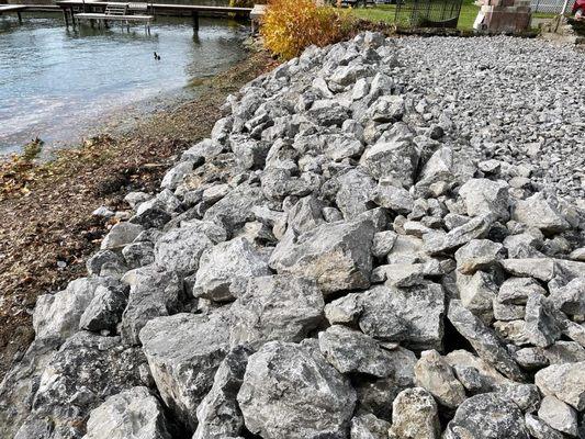 riprap shoreline