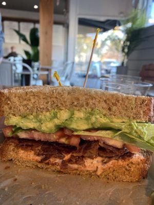 Spicy aioli BLT with avocado, just the right amount of heat and nicely crisped bacon, very tasty