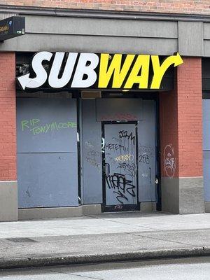 my friend in nyc said this is still the sketchiest subway they've ever seen. seattle pride babyyy