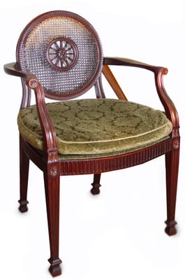 English Wheel Back Mahogany Arm Chair