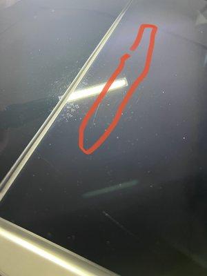 More cut marks in the glass from cutting the tint