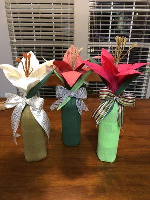 Wine bottle flower wraps