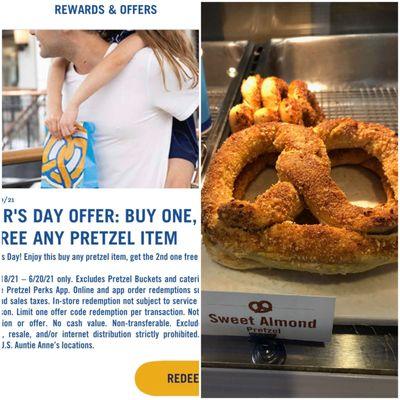 PURCHASED Pretzel  on 6/18/21 Father's Day  Special, BOGO 6/18--6/20/21