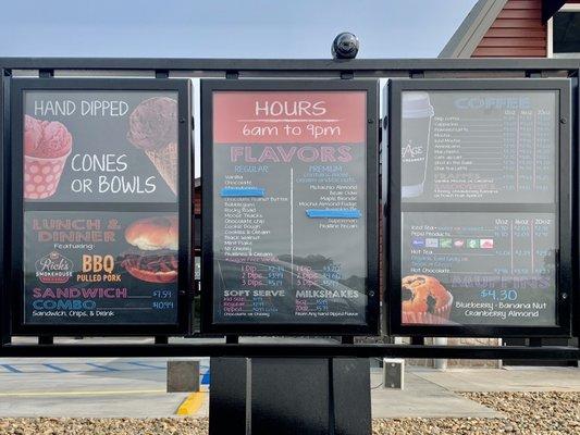 Drive thru menu