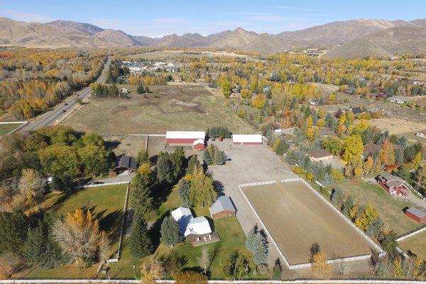 Spectacular horse property just north of Hailey featuring dressage ring, 10-stall heated barn, 3,500 sf shop and 3 bedroom home.