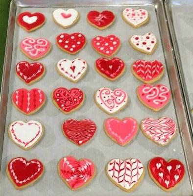 Decorated Sugar Cookies for Valentine's Day