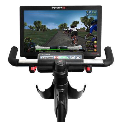 Try our Expresso Bikes! Ride virtual courses and feel the terrain like you're riding on the road. Shift gears, steer, and track progress!