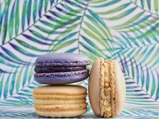 Our filipino flavors: ube, mango and sans rival macarons