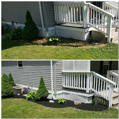 Mulching and flower bed installs.