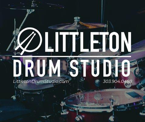 Littleton Drum Studio logo and contact info