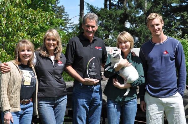 Canyon Crest K9 was awarded the 2010 Better Business Bureau Torch Award for Western WA Small Business of the Year.