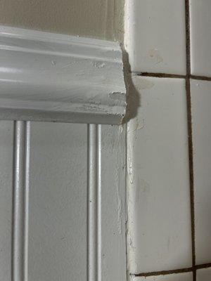 Messy silicone grout and sloppy paint