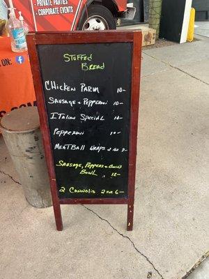 Menu board at Italian Food & Wine Festival in Scottsdale.  Managed to order a few sandwiches before deluge hit.  Crazy good!!!!