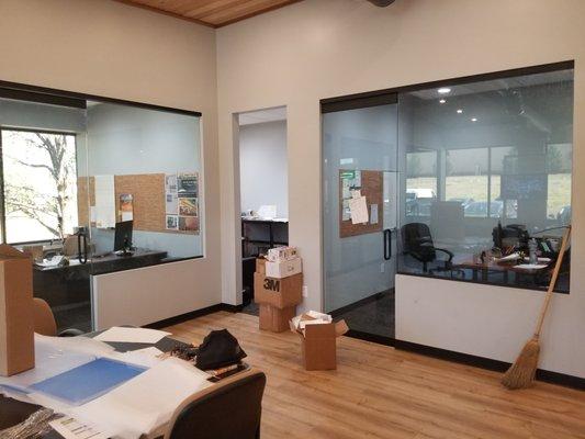 Glass doors for office.