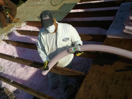 Installing Attic Insulation makes your home cozier in the winter and cooler in the summer!