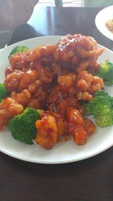 Orange Chicken - after a few bites. Still a TON left.