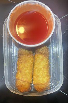 Shrimp eggrolls with sweet and sour sauce