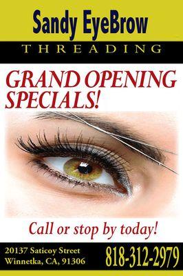 Grand Opening Specials!