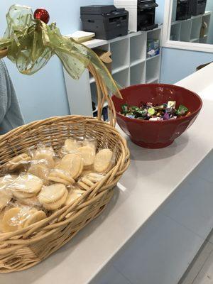 Candies and cookies for good luck on grand opening