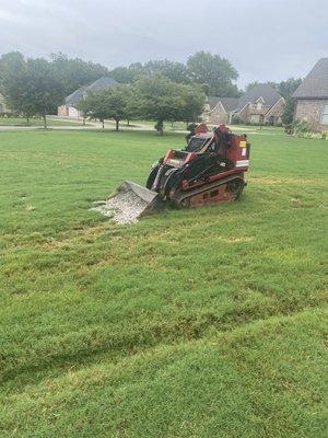 Machinery they left with concrete in it and around it for over a week. 5 inch ruts