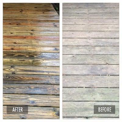 Pressure washing deck