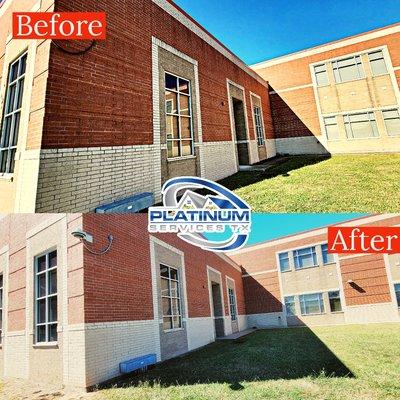 CCISD Bayside Intermediate building soft wash!