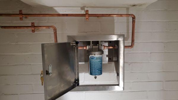 Water filter installation
Copper solder pipe