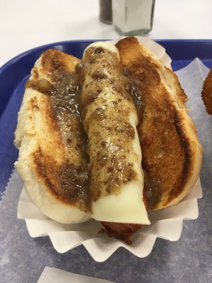 Chili cheese dog