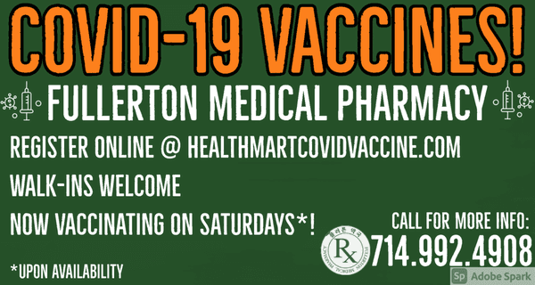 Now Vaccinating! Call us for more information at 714-992-4908.