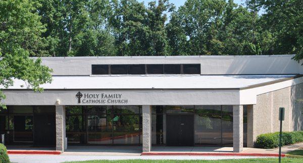 Entrance to Holy Family Catholic Church