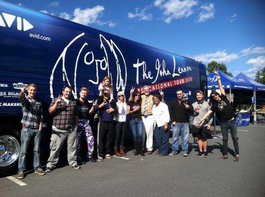 Fun times with the John Lennon Educational Bus crew