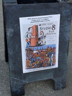 Studio 8 Film Fest event sign