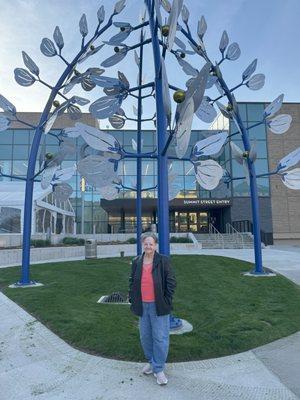 Mom in front of Blue Lupine