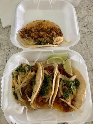 Tacos (pastor, chicharron, Chueritos, chorizo)