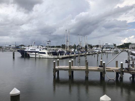 The dock where boats pull up