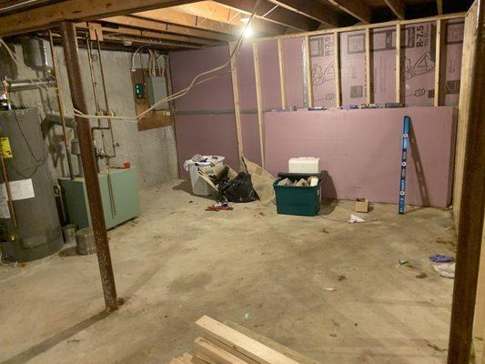 Basement after