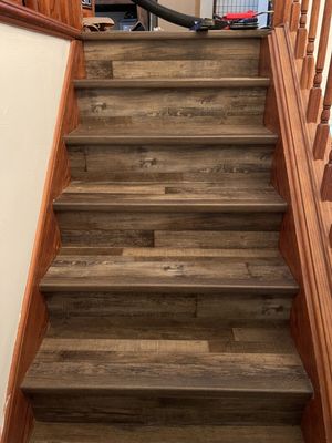 Vinyl flooring on entry steps