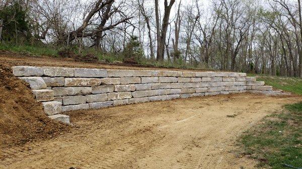 Large Natural Stone Retaining Wall