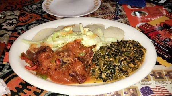 Turkey Pepper with corn dumplings and spinach, so good