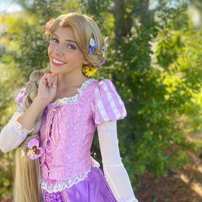 Princess Rapunzel with Carolina Character Co. Birthday Party Characters and Princesses available for hire. Party and Event Entertainment