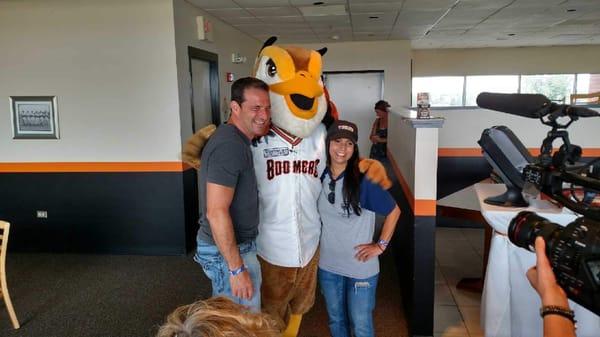 Ang & Claudio with Coop at Boomers Stadium for a Client Appreciation Event