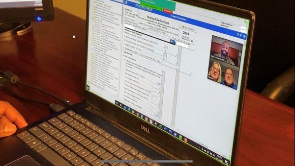Cunningham Accounting offer electronic data transfer and Zoom meetings to review your taxes.