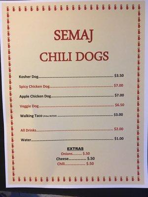 Semaj Chili Dog