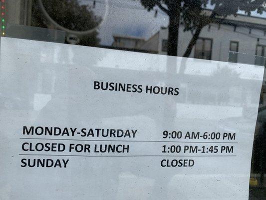 New hours