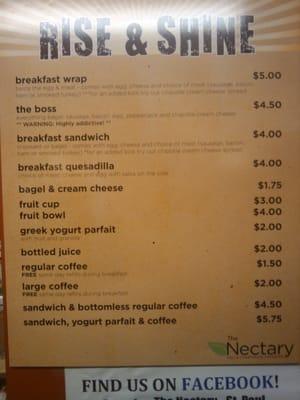 Breakfast Menu