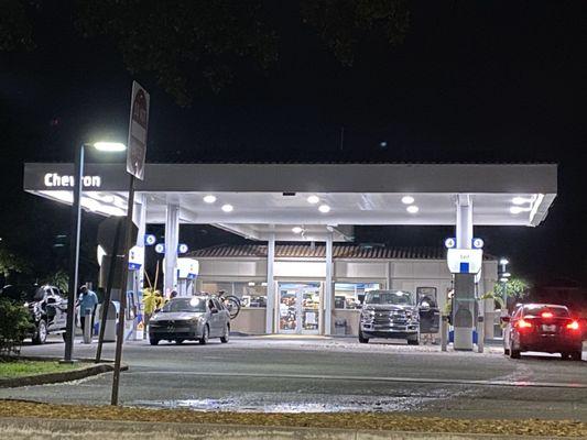 The gas station wide view