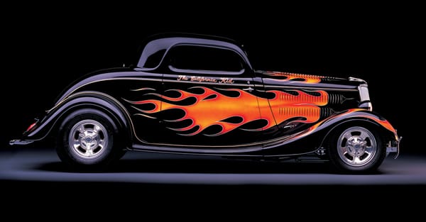 The California Kid 1934 Ford full fendered hot rod once owned by Pete Chapouris. Appeared in a made for TV movie of the same name in 1974.